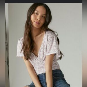 Lucky printed wrap top